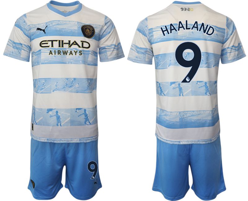 Men 2022-2023 Club Manchester City blue #9 Soccer Jerseys->manchester city jersey->Soccer Club Jersey